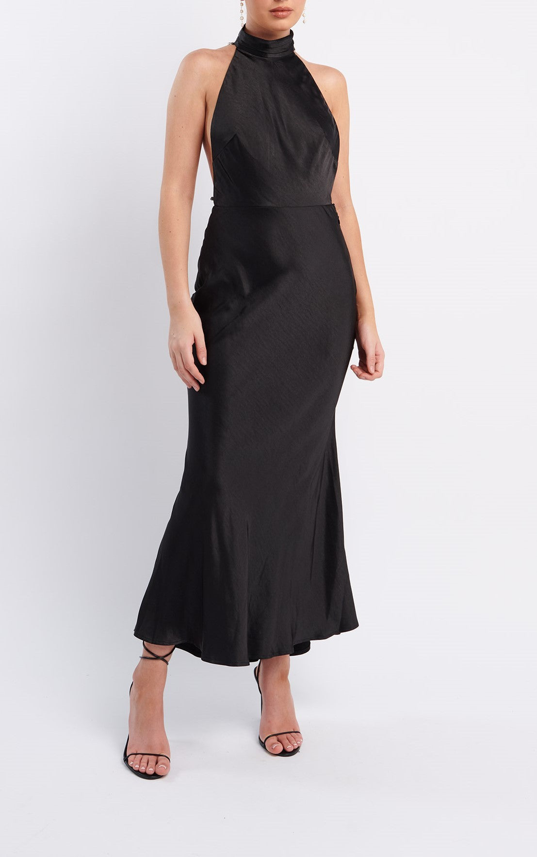 Suzie Halterneck Satin Maxi Dress