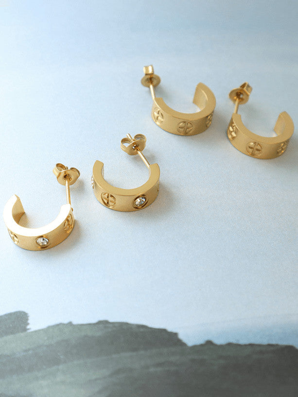 14k gold eternal earring studs