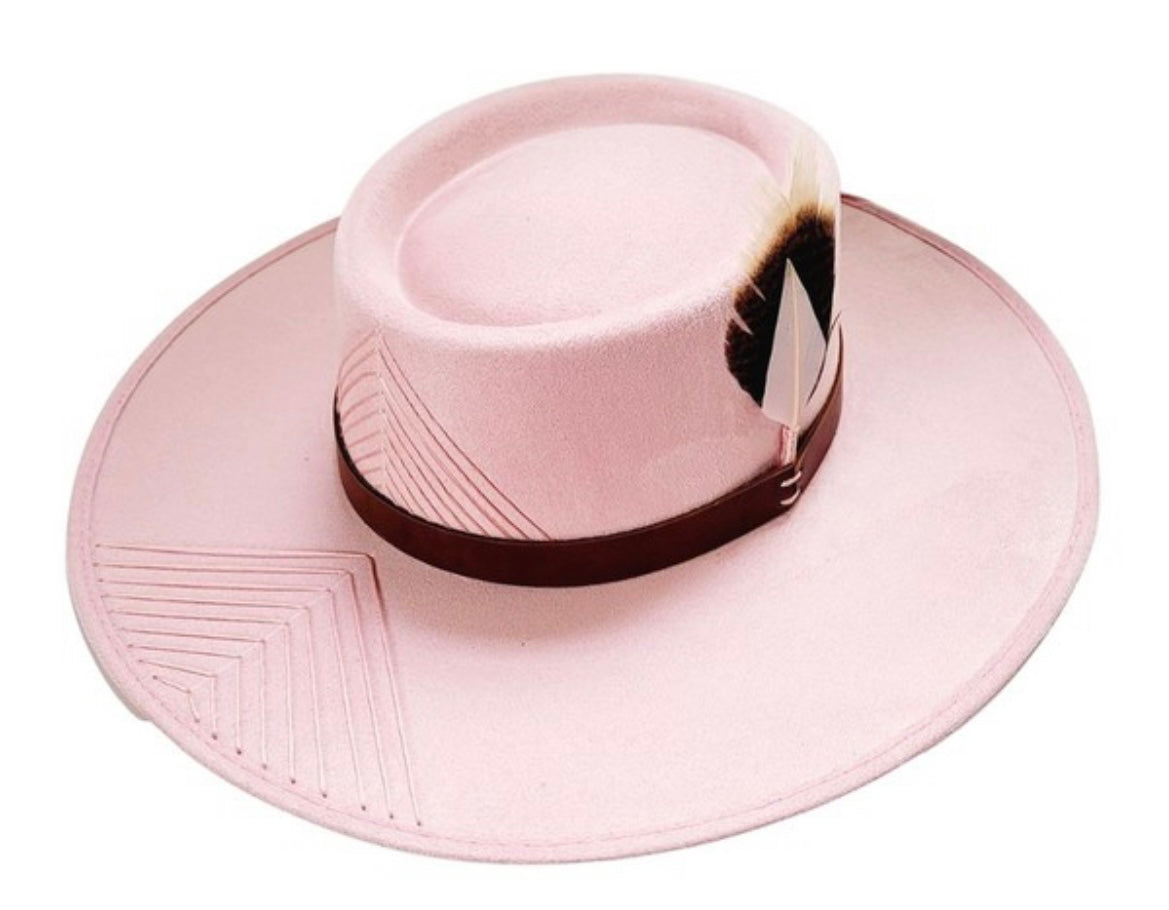 Boho pink fedora
