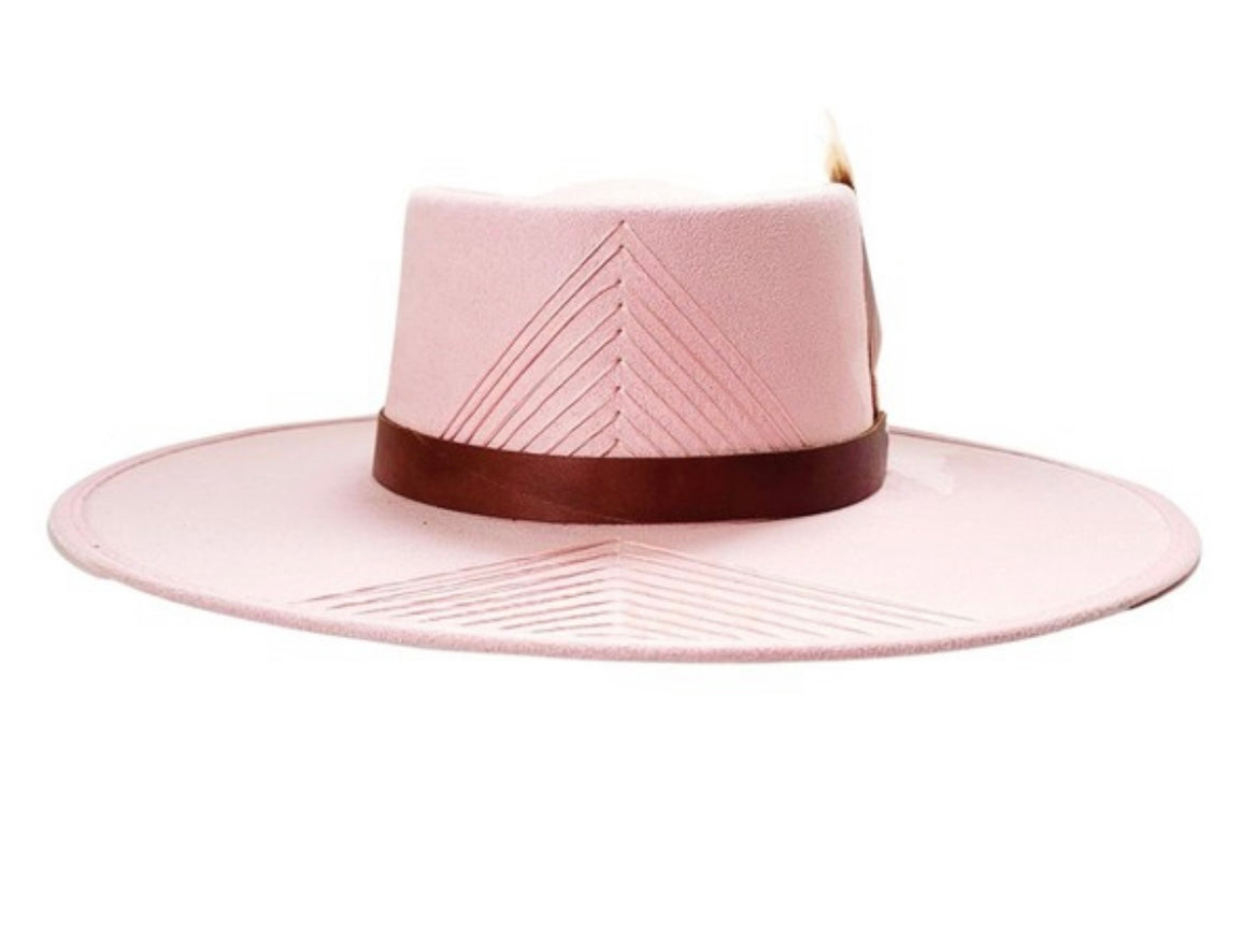 Boho pink fedora