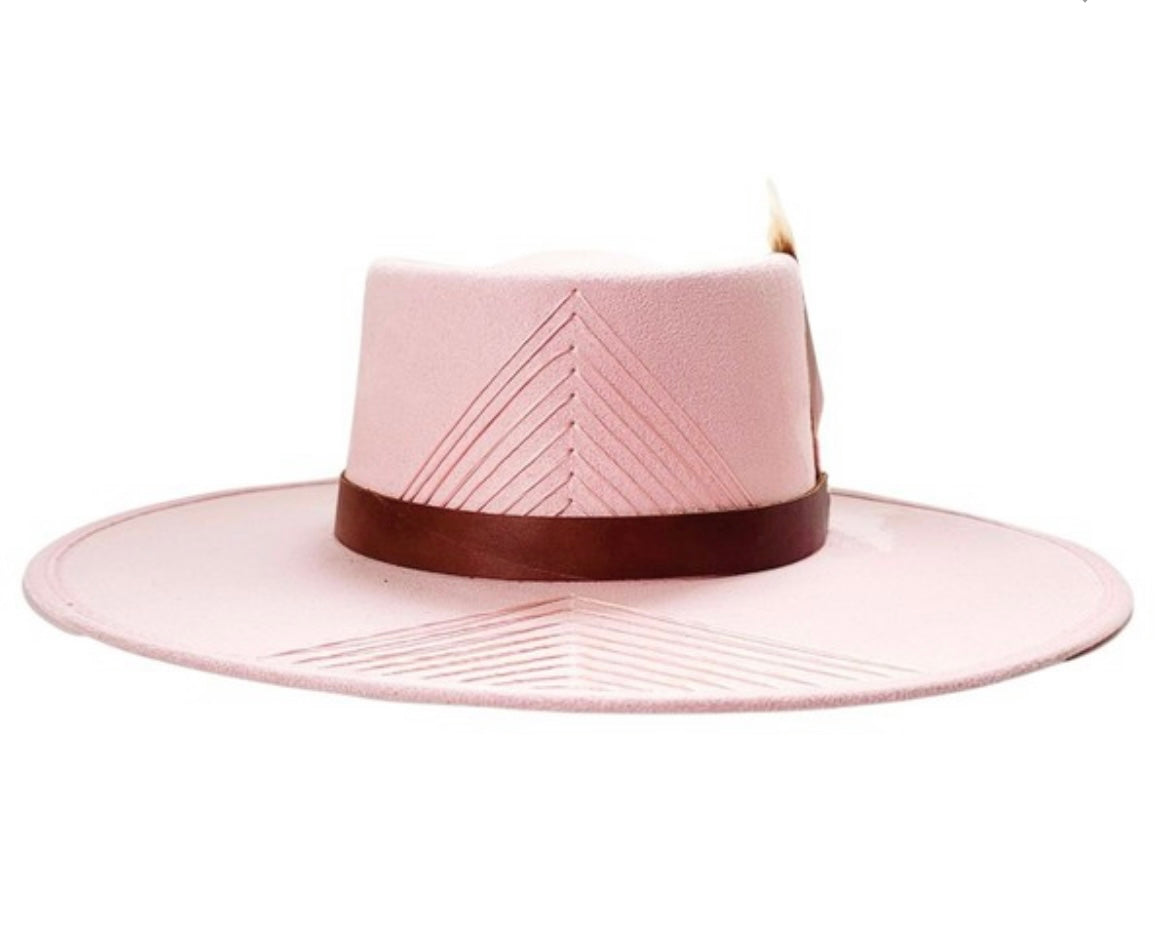 Boho pink fedora