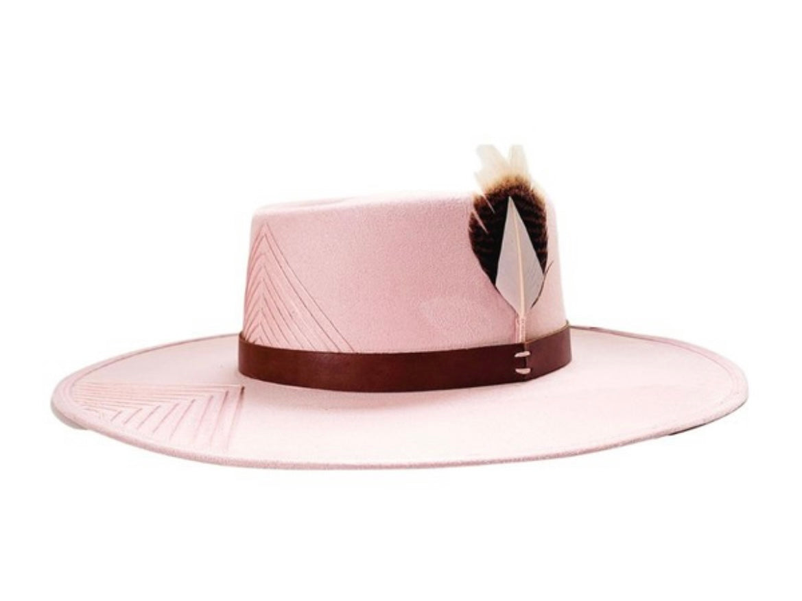 Boho pink fedora