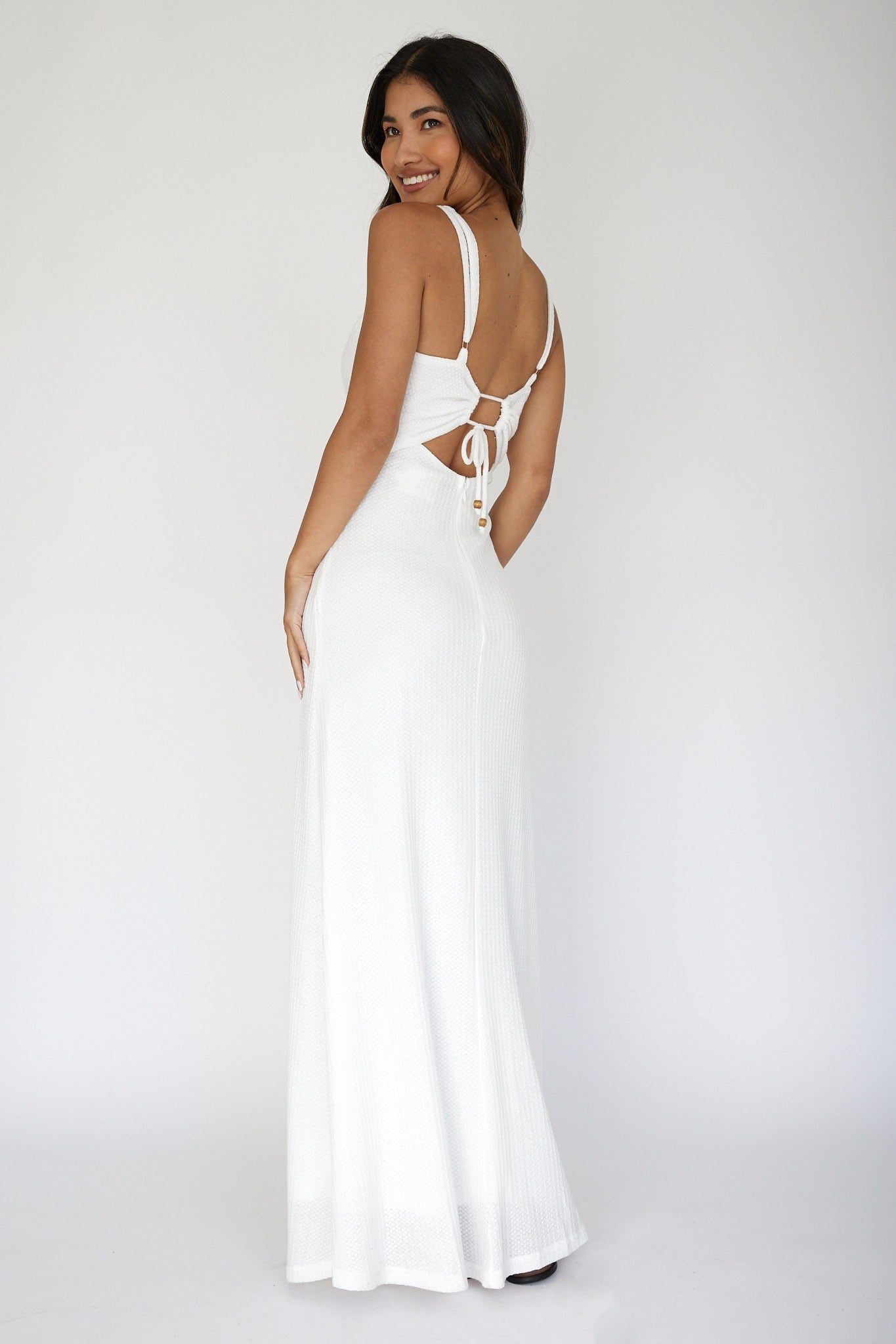 Tilly White Square neck Maxi dress