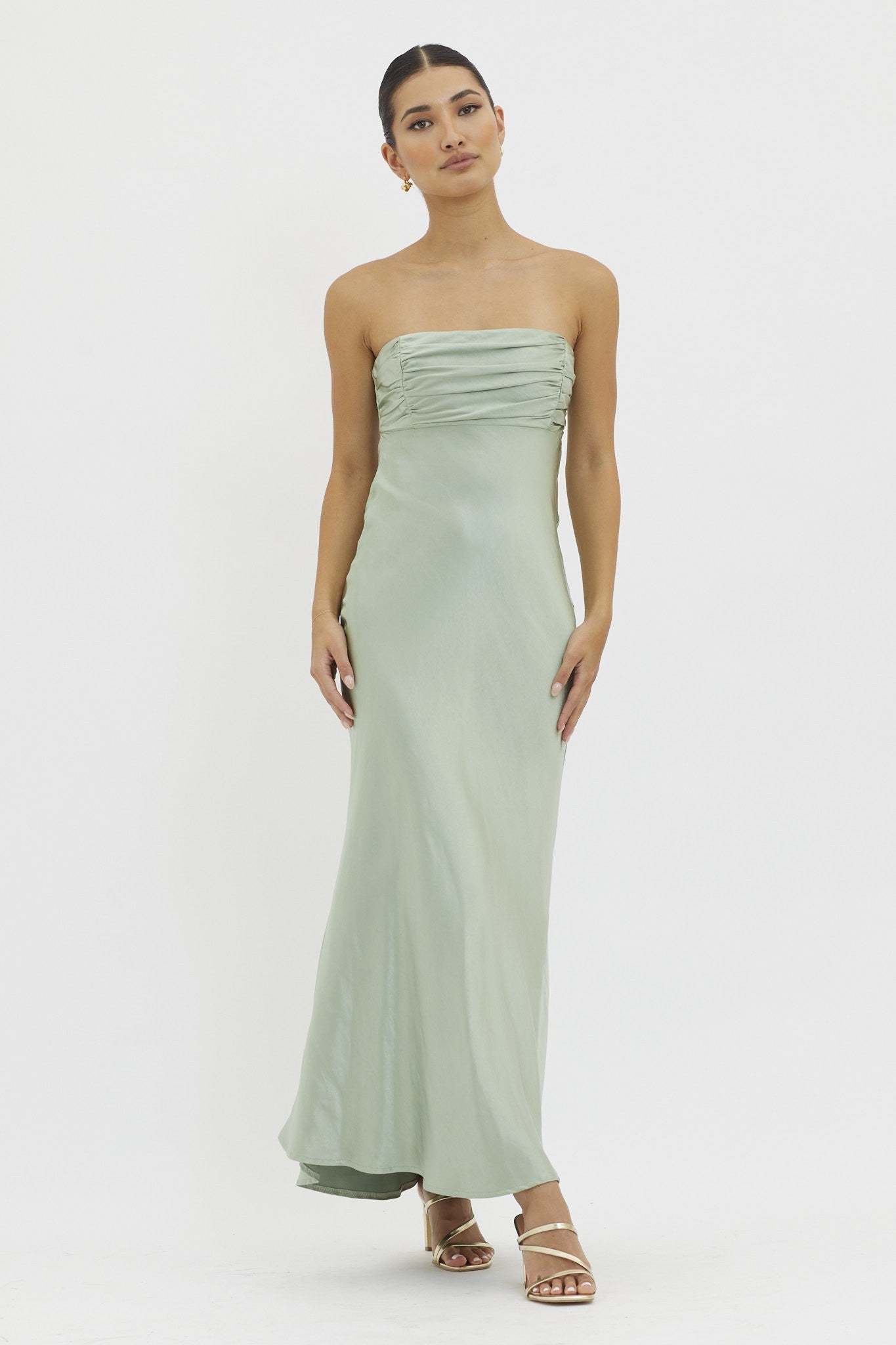 Aura Sleeveless metallic Satin Dress