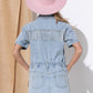 Washed Denim Overall Romper