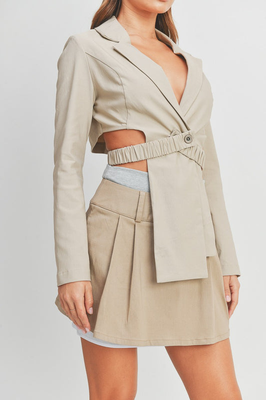 Gladice Blazer Crop Top