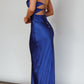 Navy Gabby Satin maxi