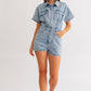 Short Sleeve Denim Romper