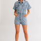 Short Sleeve Denim Romper