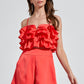 Coral ruffle top