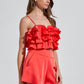 Coral ruffle top