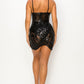 Latina Mami Mesh Sequin embroidered Mini dress