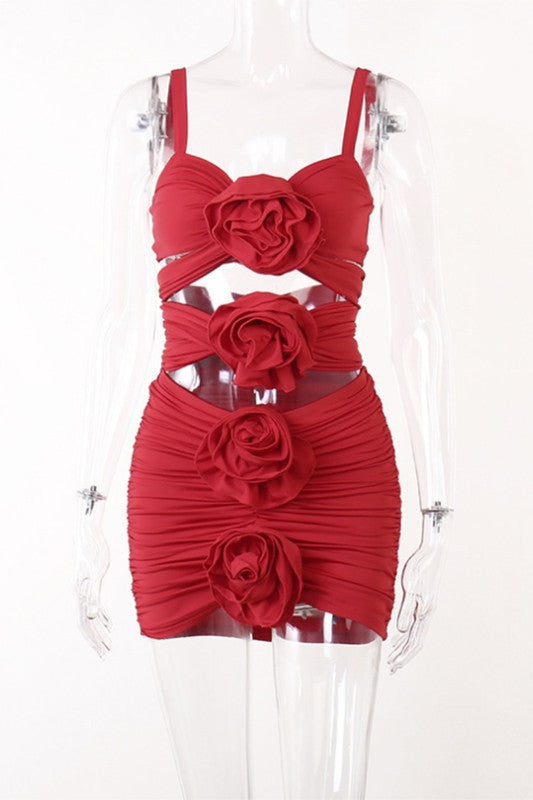 Red Rose Dress set