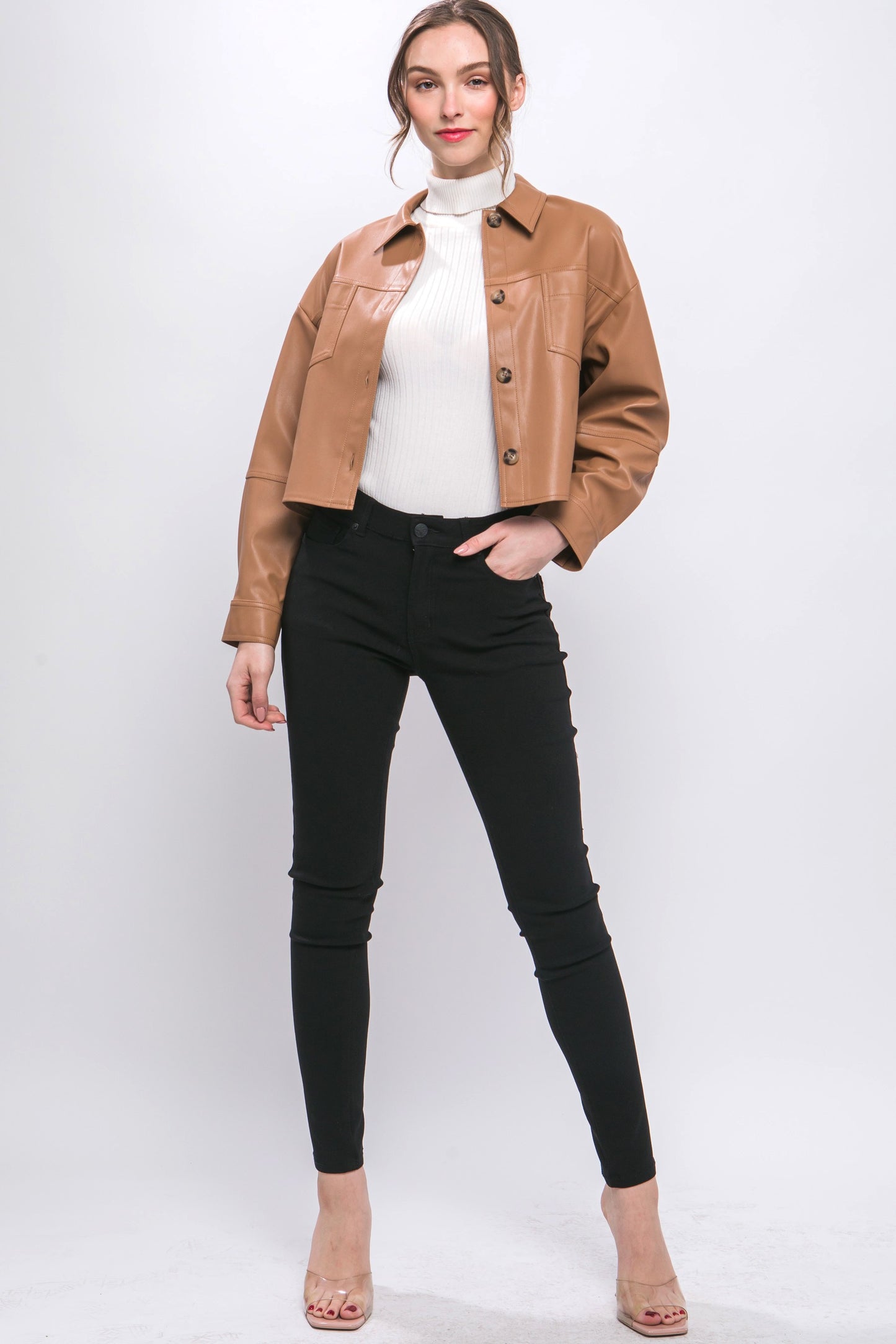 Leather Crop top Jacket