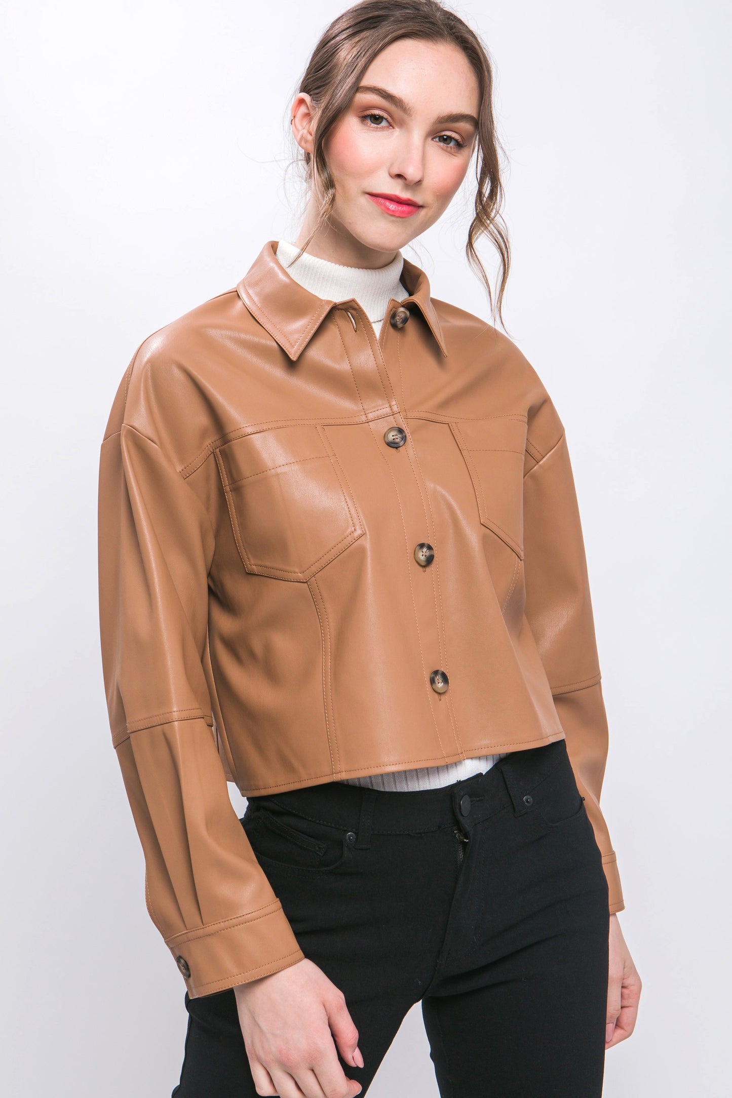 Leather Crop top Jacket