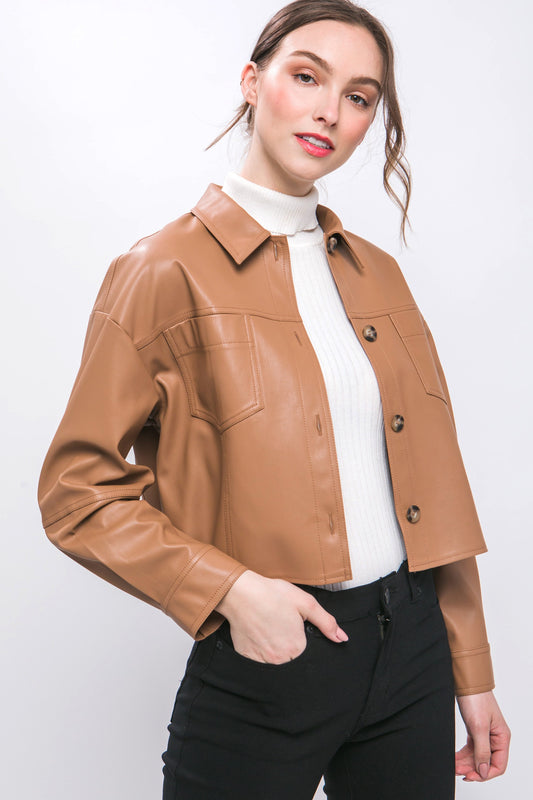 Leather Crop top Jacket