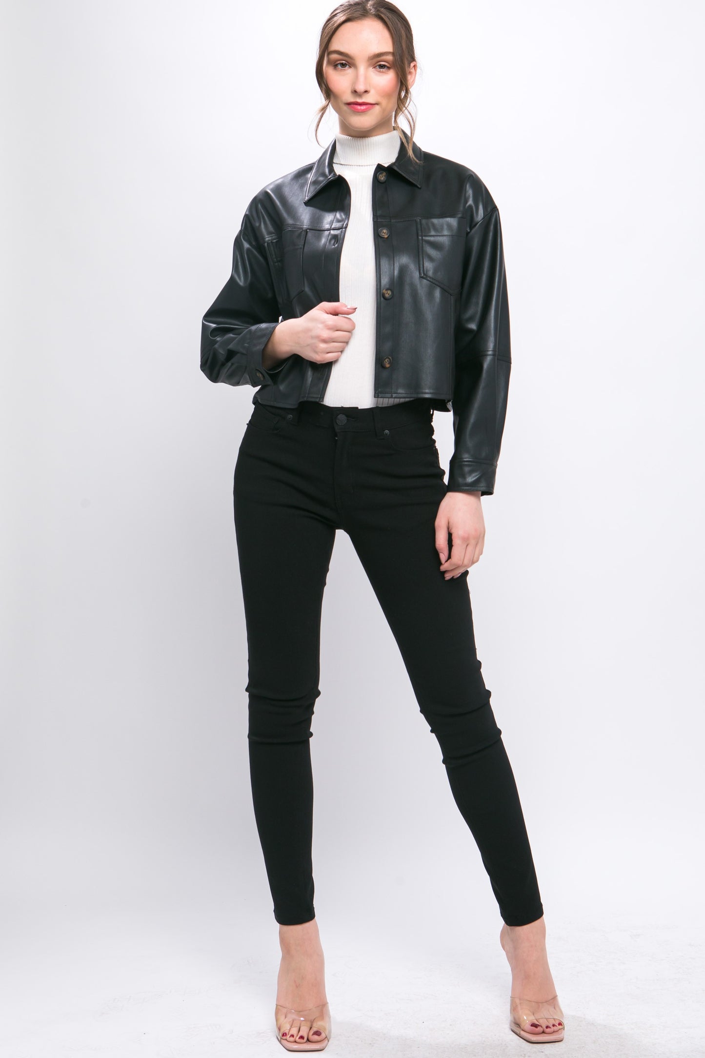 Leather Crop top Jacket