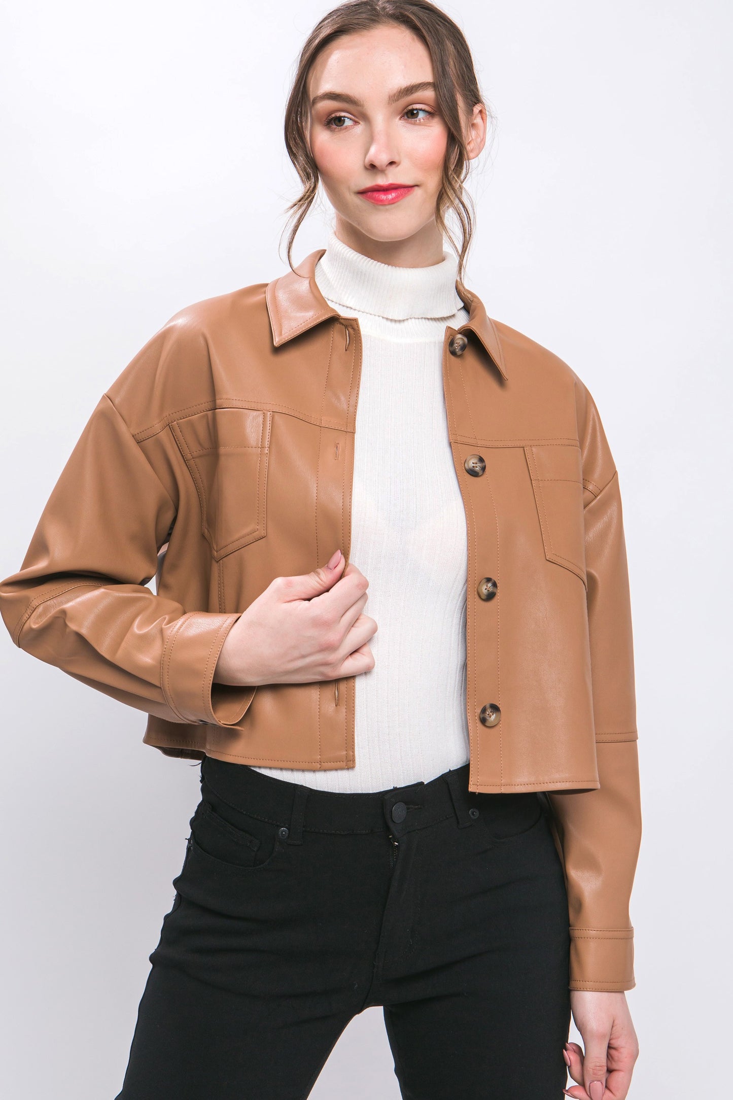 Leather Crop top Jacket