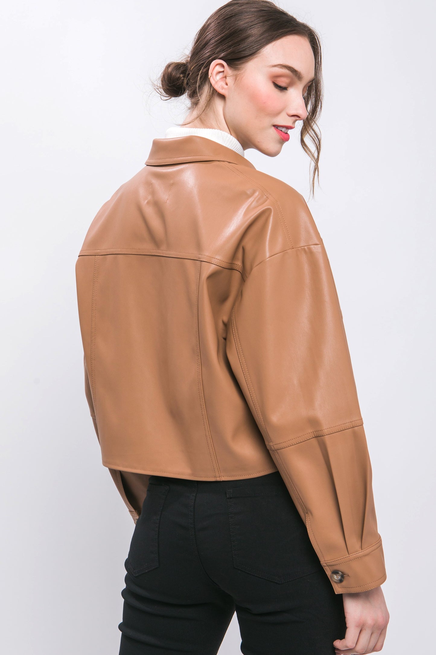 Leather Crop top Jacket