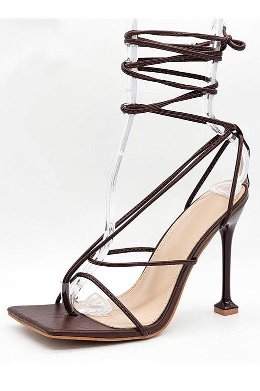 Mocha Rope Sandal heels