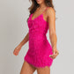 Layla Pink fur Mini dress
