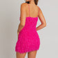 Layla Pink fur Mini dress