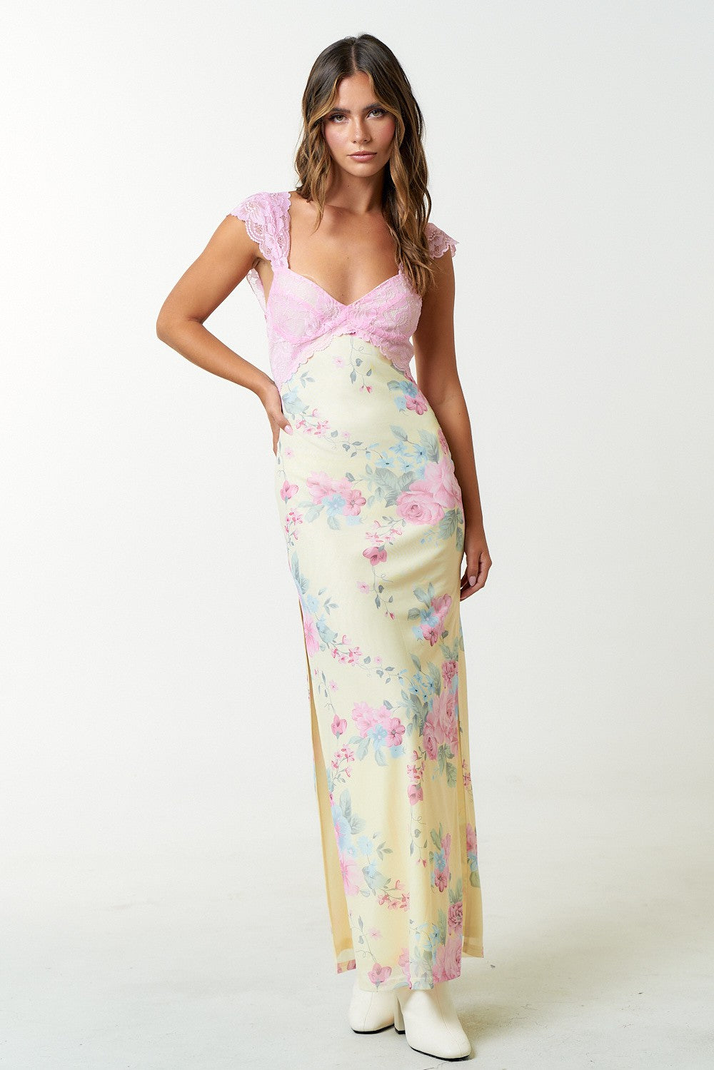 Angela Floral Mesh Maxi