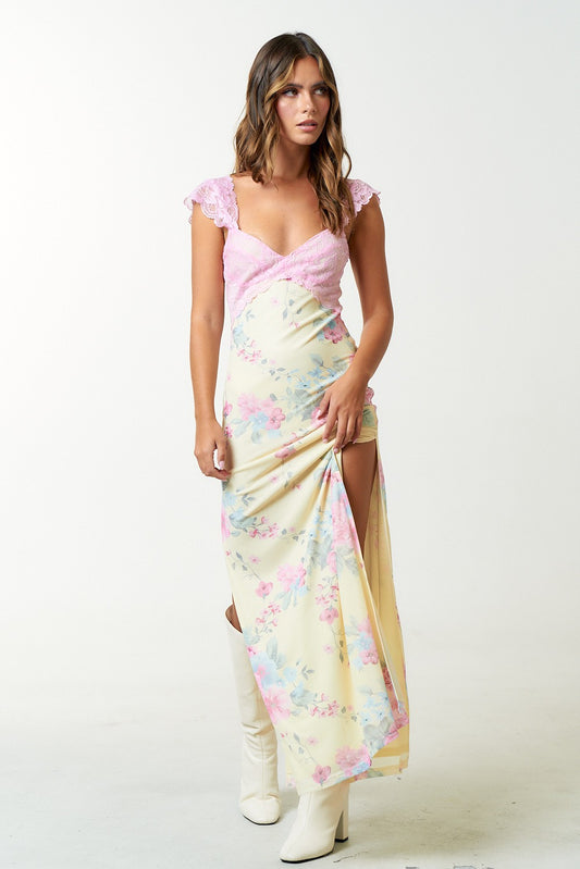 Angela Floral Mesh Maxi