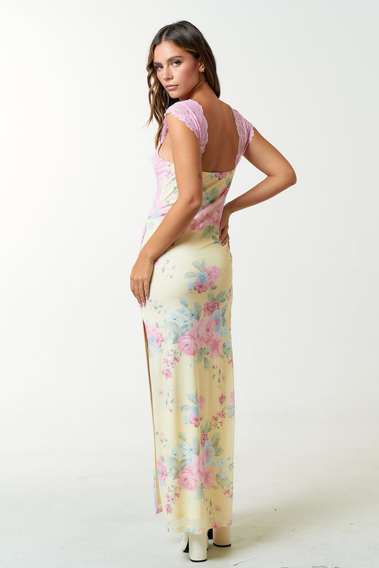 Angela Floral Mesh Maxi