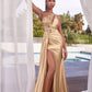 Tammy Satin one shoulder Gown