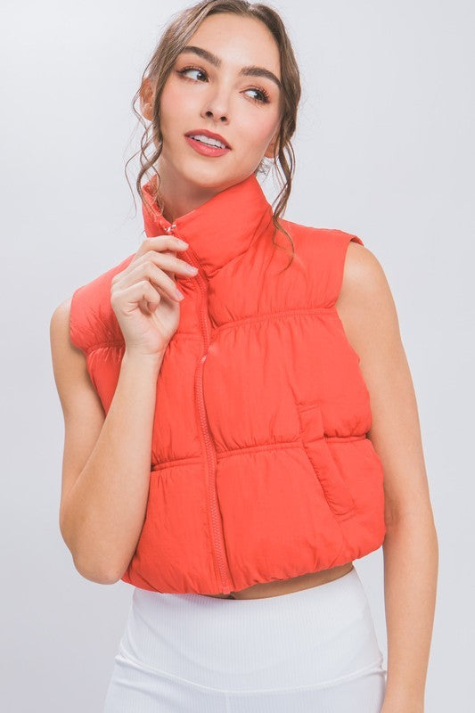 High neck Puff Vest