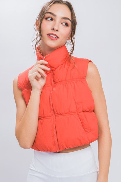 High neck Puff Vest