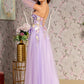 floral Lavender formal dress