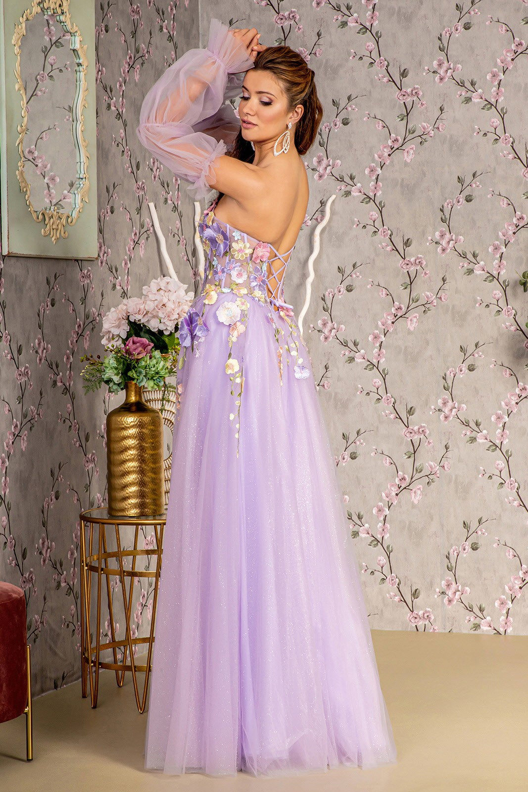 floral Lavender formal dress