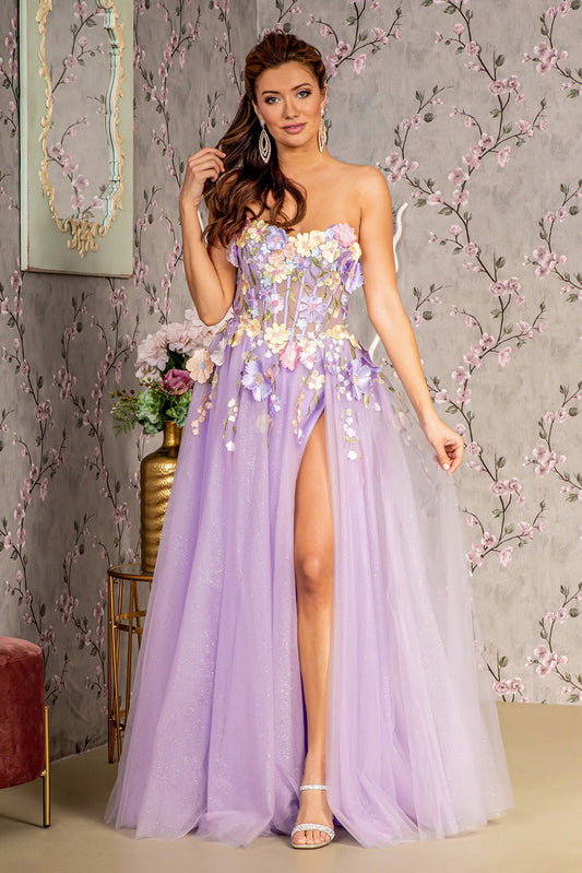 floral Lavender formal dress