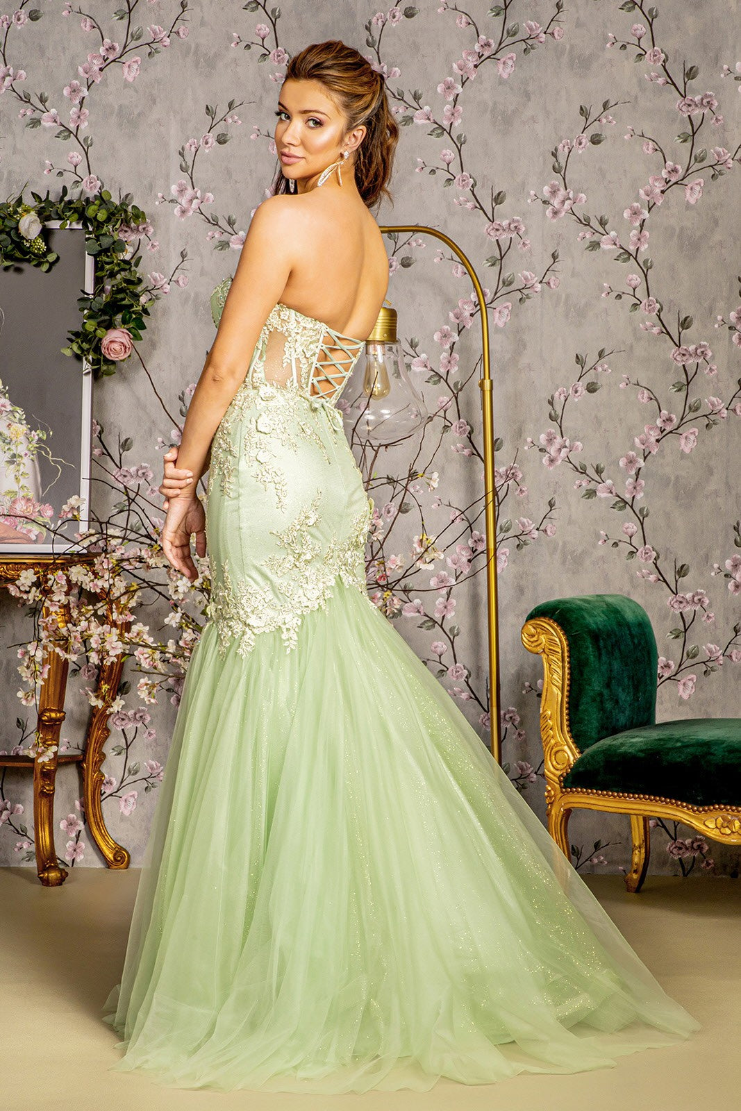 Fiona Green Prom dress, wedding guest dress, mermaid formal dress