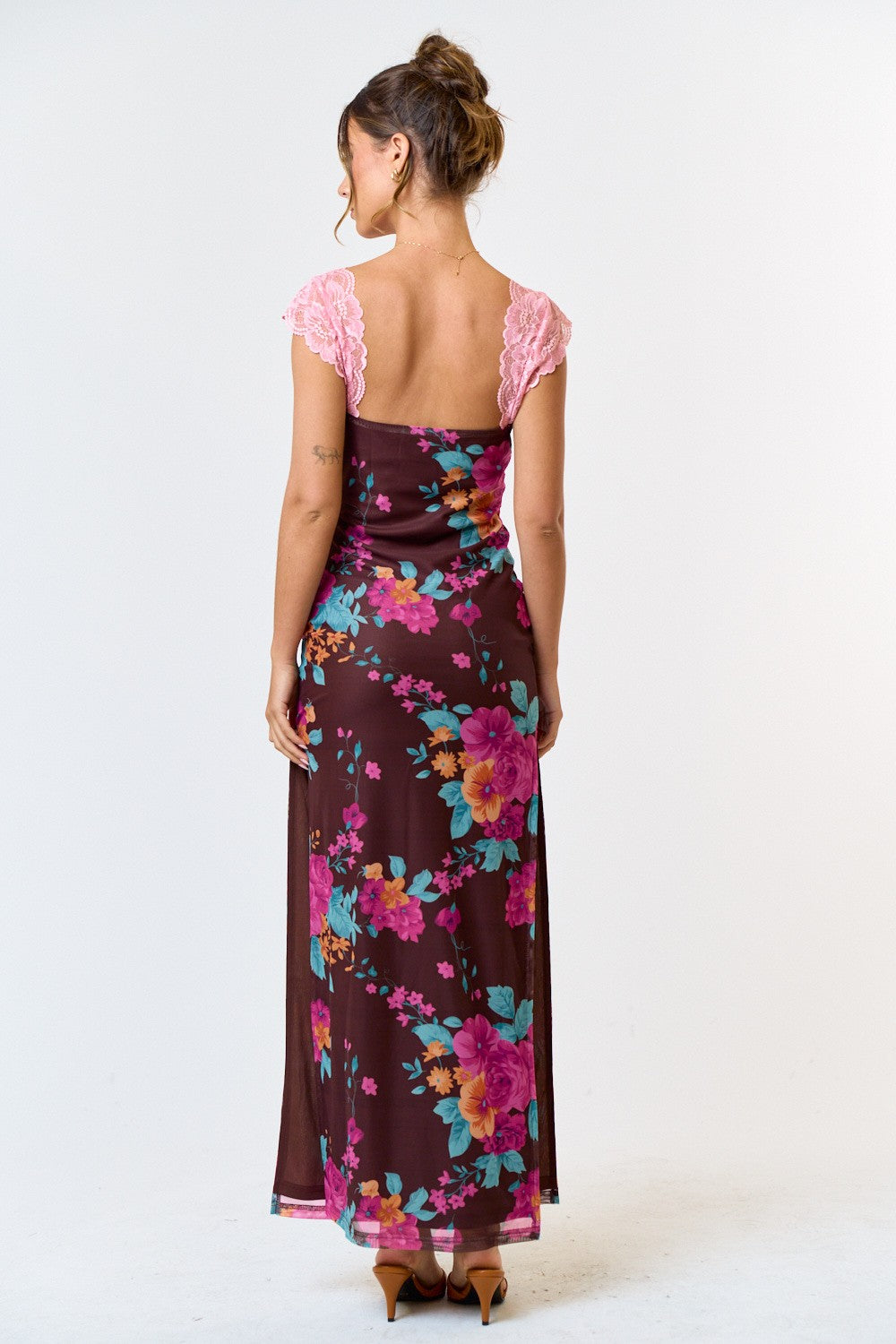 Angela Floral Mesh Maxi