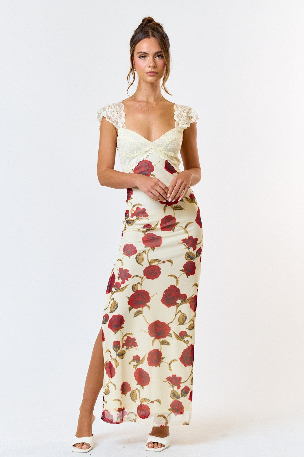 Angela Floral Mesh Maxi