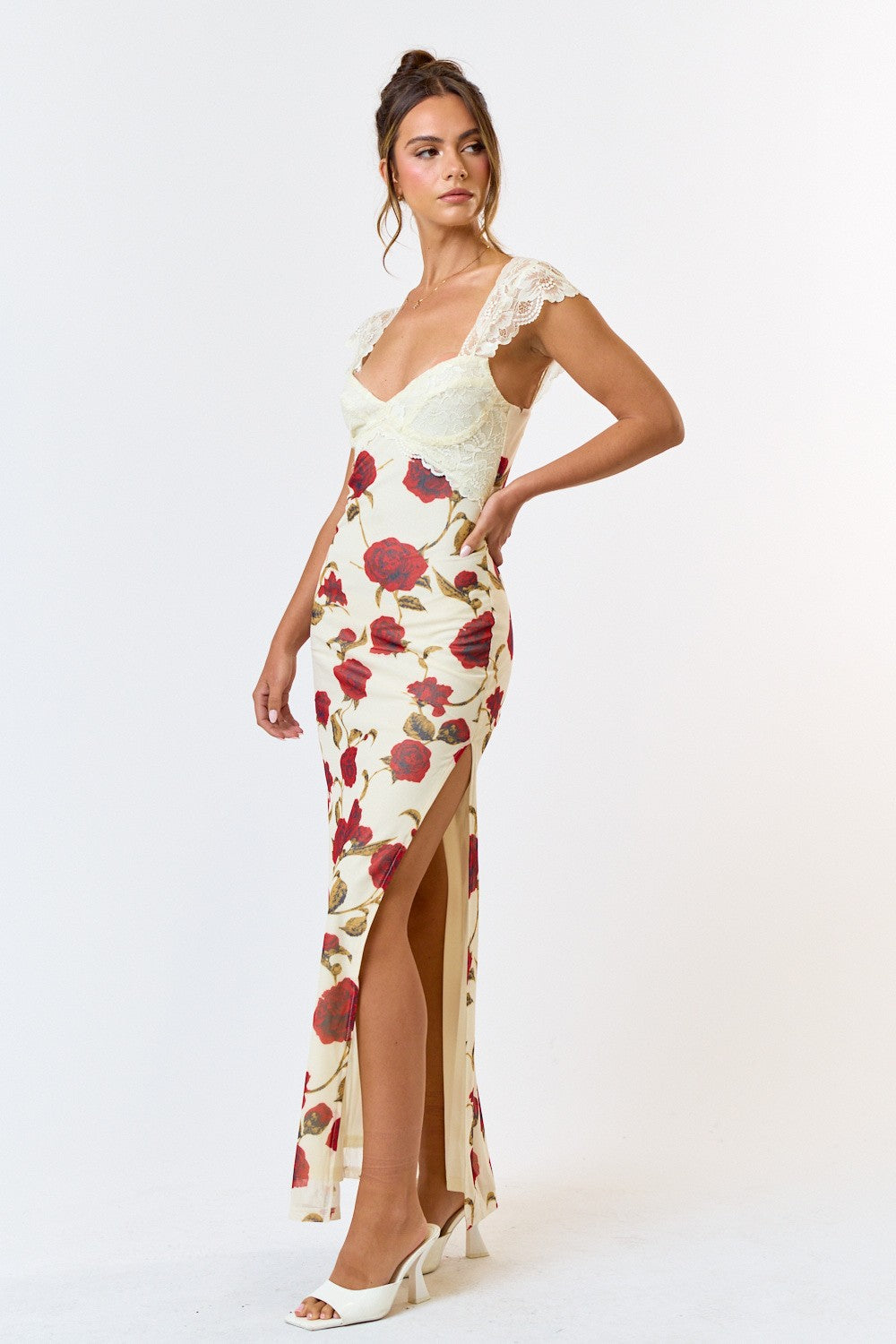 Angela Floral Mesh Maxi