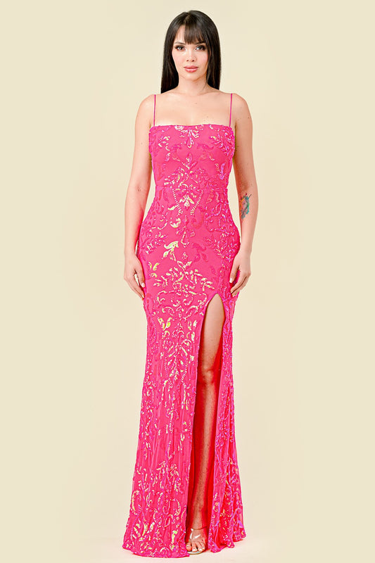 Sequin Embellished pink Elegant dress