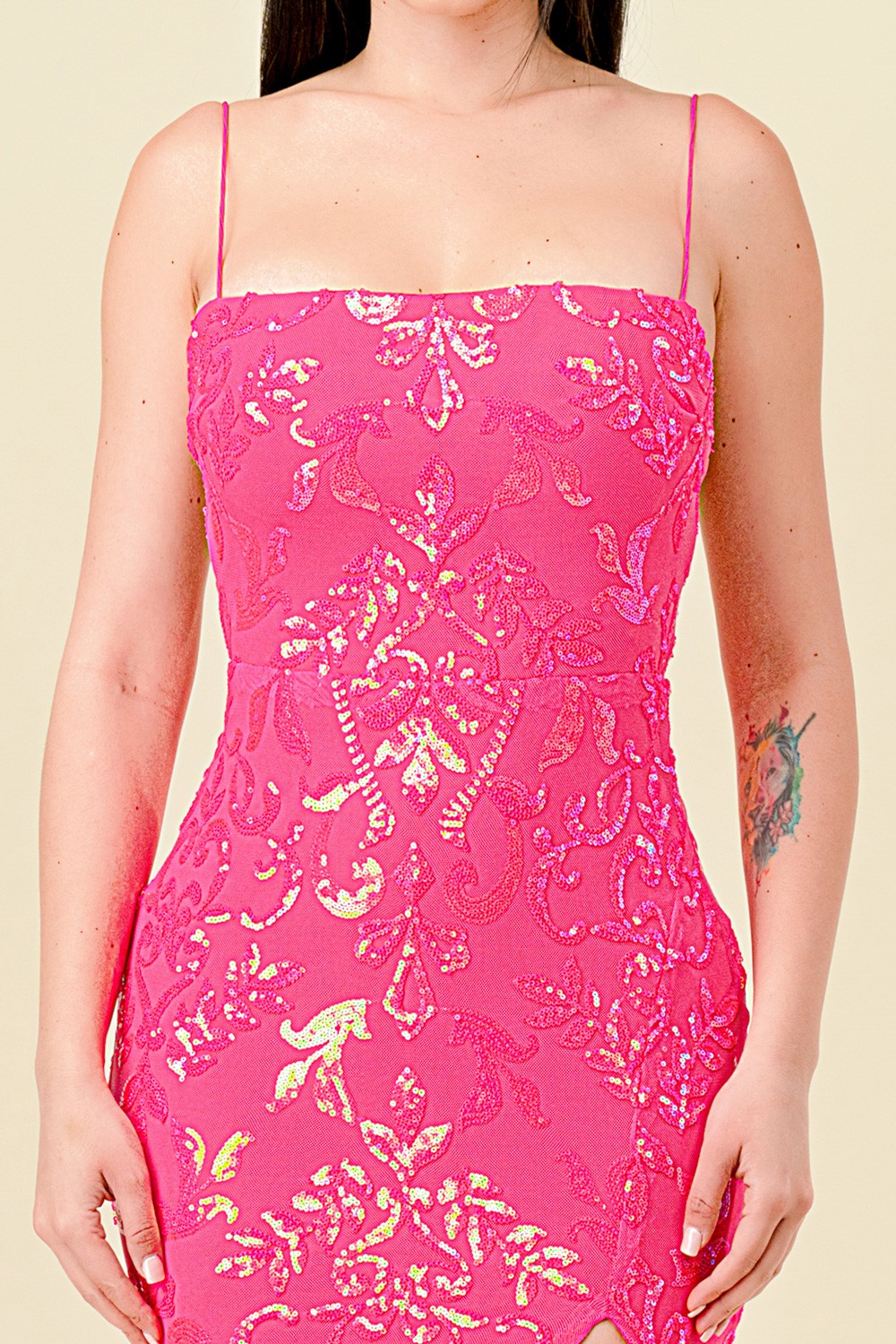 Sequin Embellished pink Elegant dress