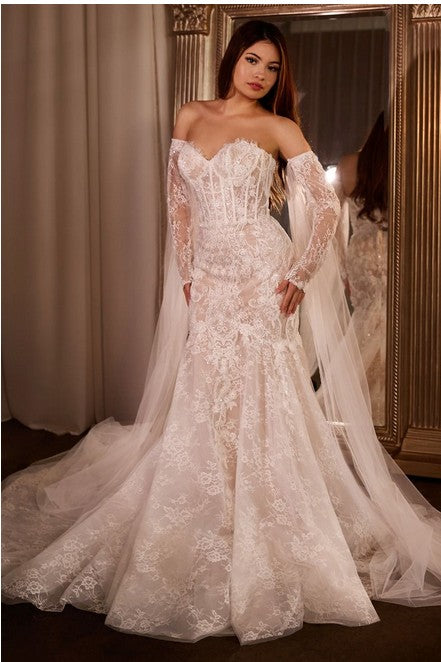 Stephanie White Mermaid Wedding Gown