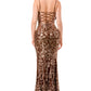 Brown Elegant maxi gown dress