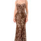 Brown Elegant maxi gown dress