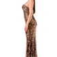 Brown Elegant maxi gown dress