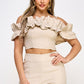 Cata Ruffle crop top with Short set