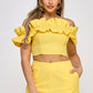 Cata Ruffle crop top with Short set