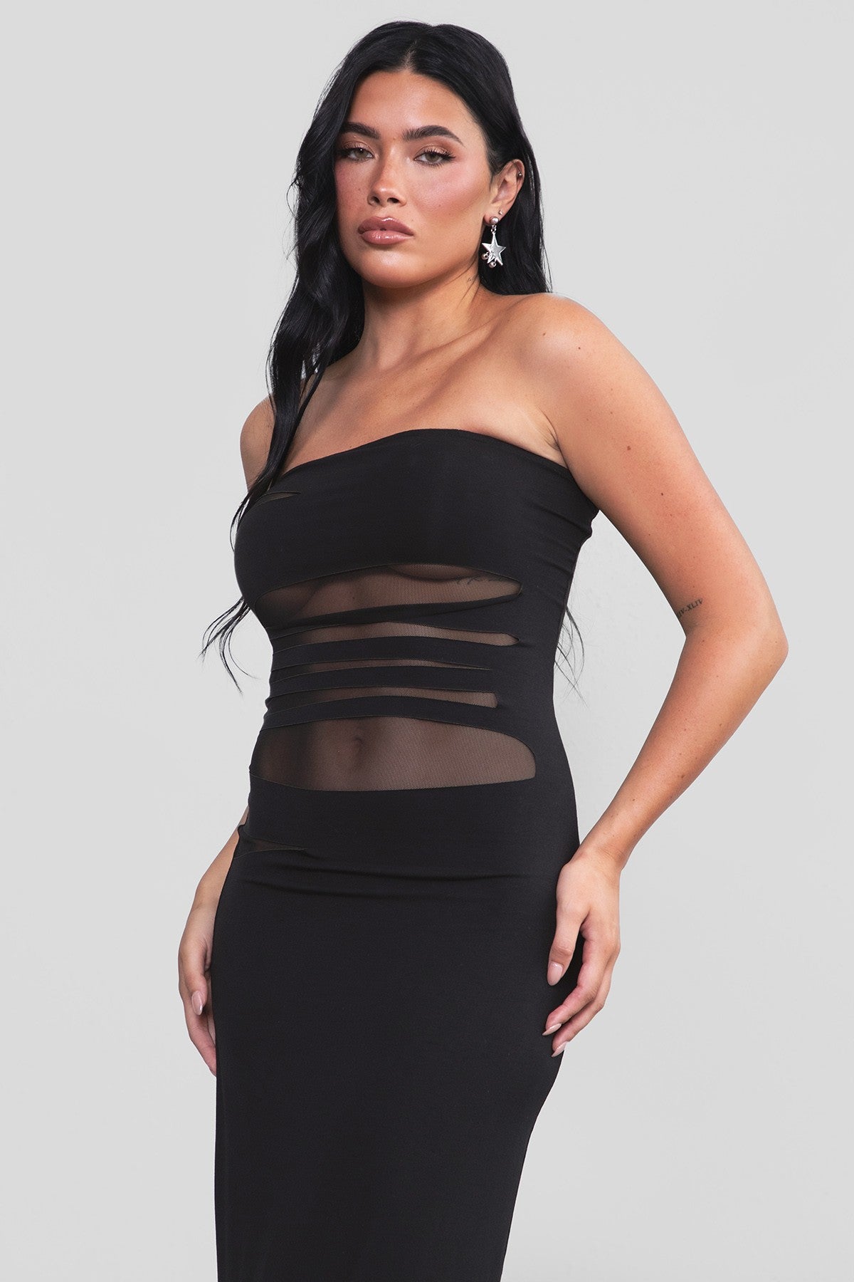 Black Arianna Bodycon Maxi Dress