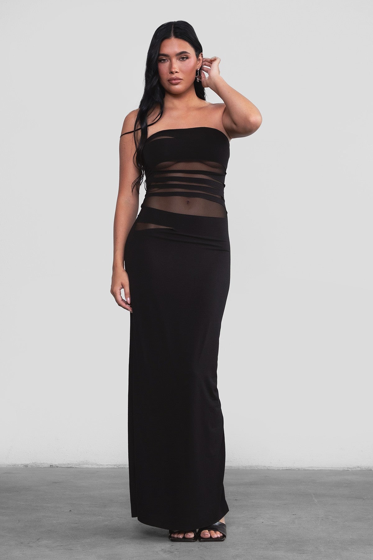 Black Arianna Bodycon Maxi Dress