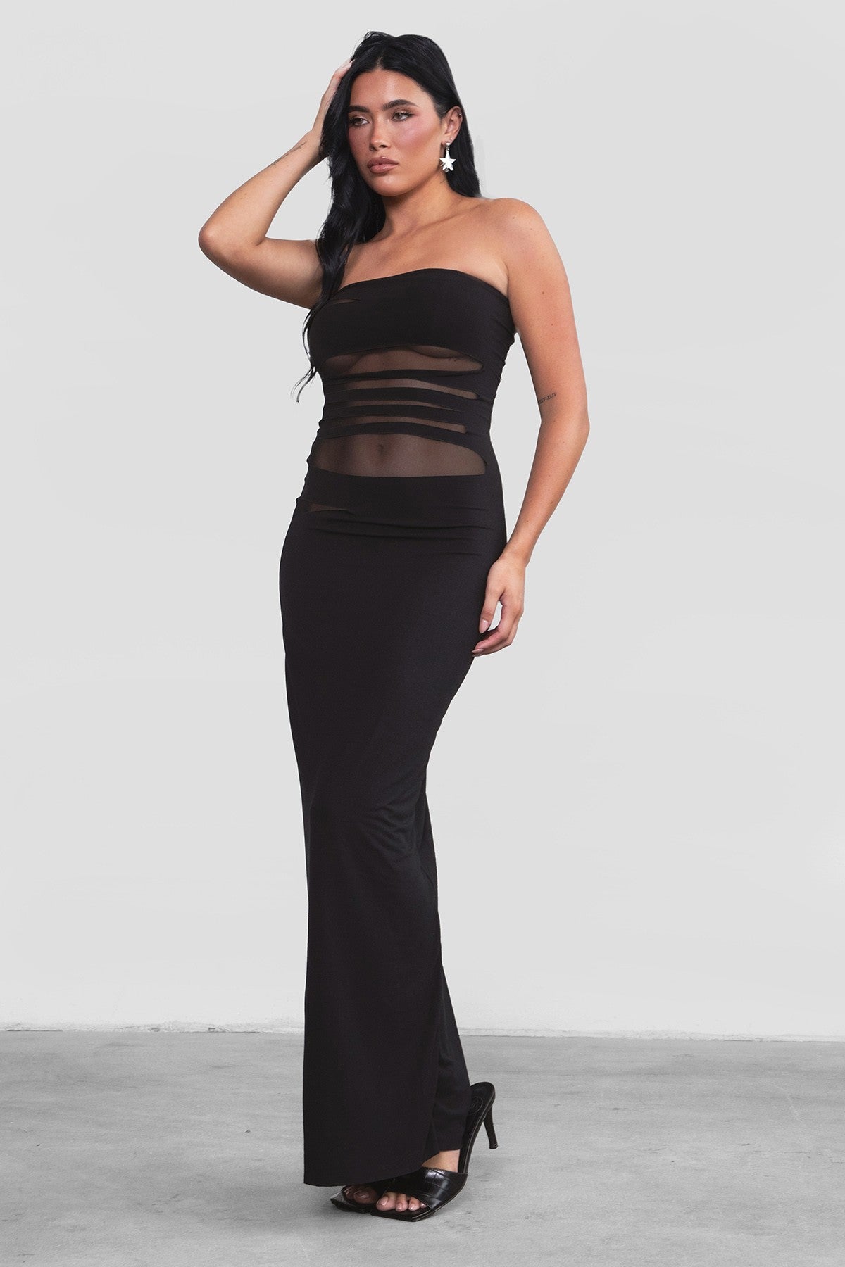 Black Arianna Bodycon Maxi Dress